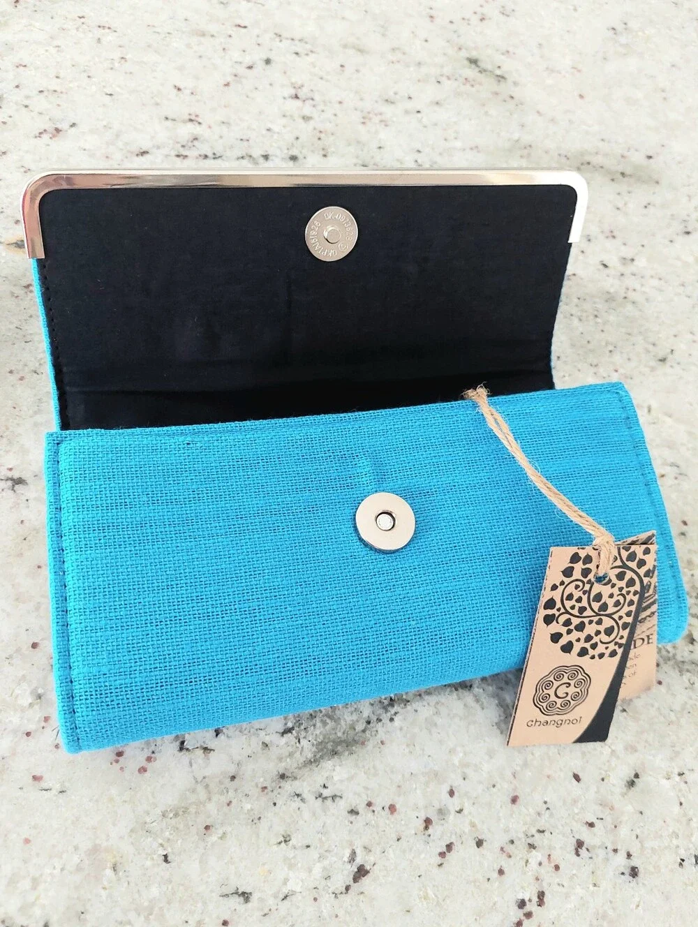 Changnoi Blue Hmong Embroidered Wallet NWT